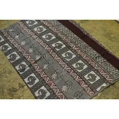 Saanjhh . साँझ | Block Printed Cotton Dabu Saree with Peacock Pallu Motif