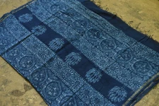 Saanjhh . साँझ | Dabu  Block Print - Chanderi Indigo Zig Zag Saree