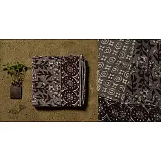 Saanjhh . साँझ | Block Printed Cotton Dabu Saree - Flower Motif