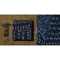 Saanjhh . साँझ | Block Printed Cotton Dabu Saree - Lotus Motif