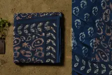 Saanjhh . साँझ | Dabu Block Printed Indigo Cotton Saree 