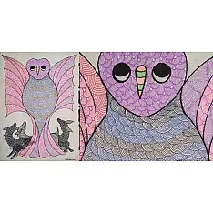 Gond Art | An Owl (15"x 22")
