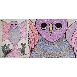 Gond Art | An Owl (15"x 22")