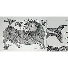 Gond Art | Gond Tribe Art (14"x15")