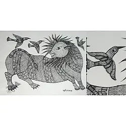 Gond Art | Gond Tribe Art (14"x15")