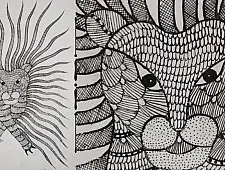 Gond Art | Lion (14"x15")