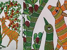 Gond Art | Parrot (14"x15")