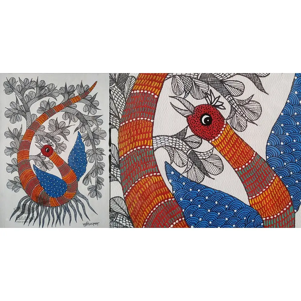 Gond art india - Peacock 