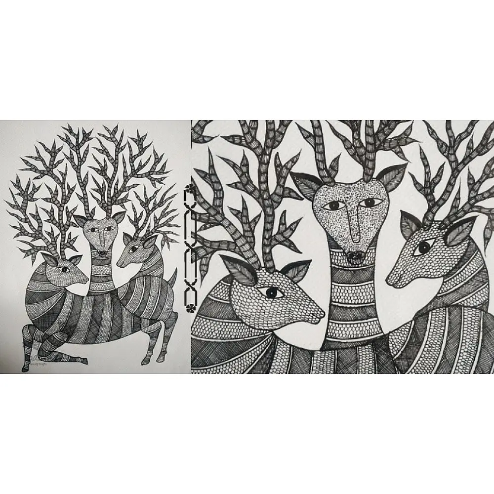 three dears- Gond aert