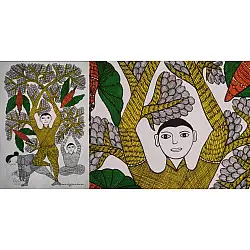 Gond Art | Yoga (15"x 22")