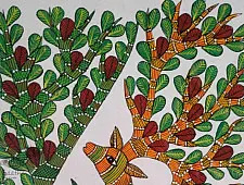 Gond Art | Parrot (14"x15")