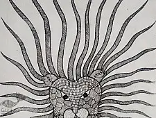 Gond Art | Lion (14"x15")