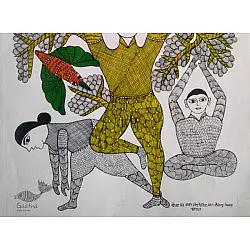 Gond Art | Yoga (15"x 22")