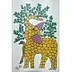 Gond Painting - indian art Elephant & Parrot