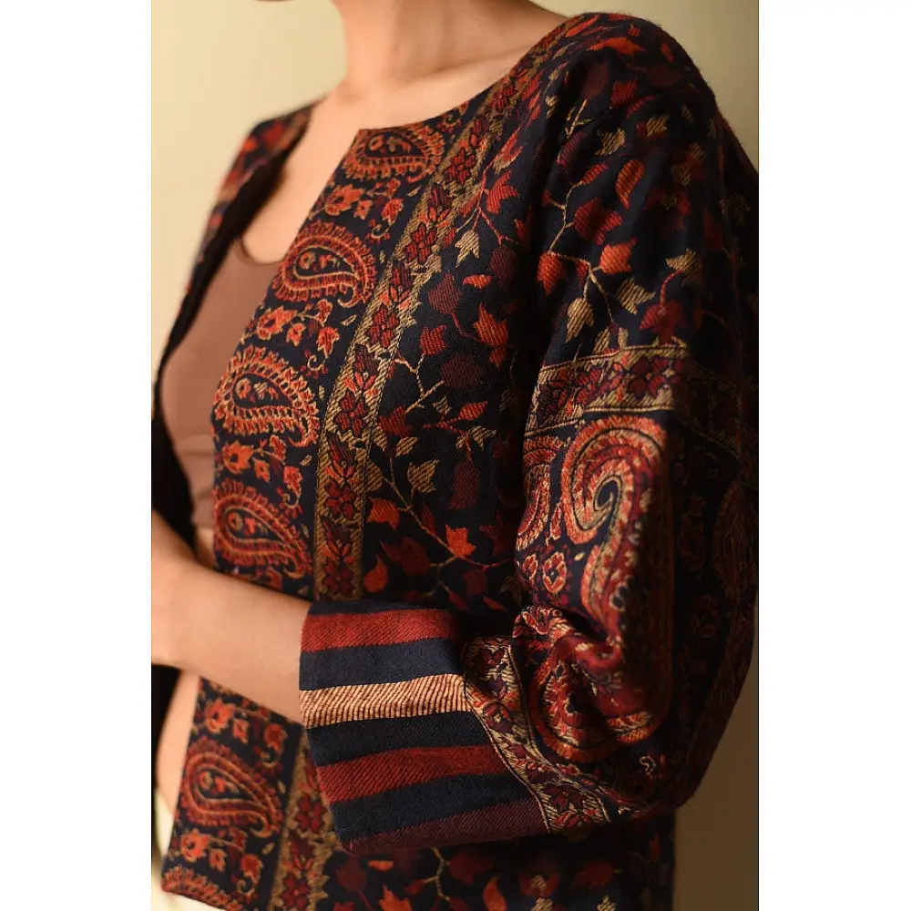 shop stitched woolen Navy Blue Jacket