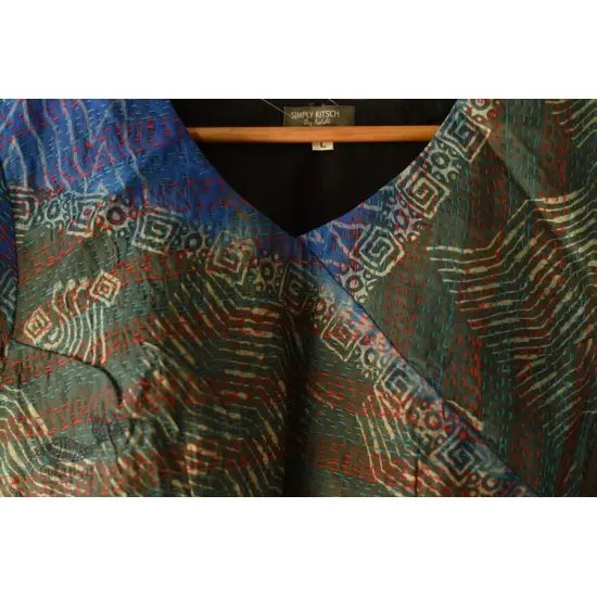 kantha silk blouse stitched