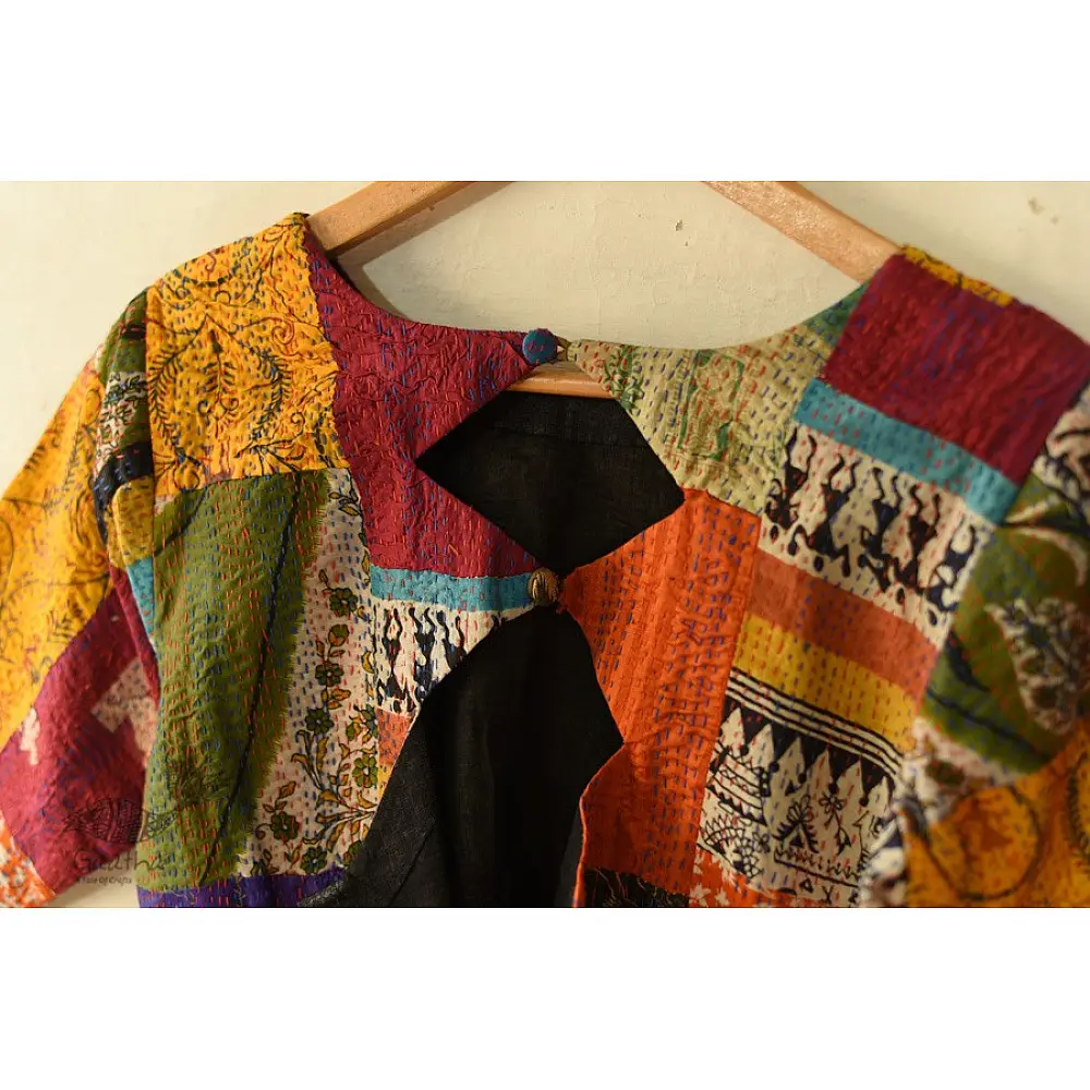 Kantha Embroidered Silk Stitched Blouse