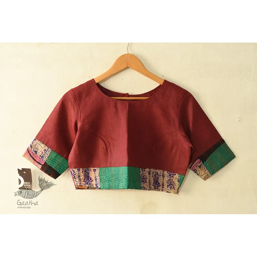 kantha silk cotton blouse stitched