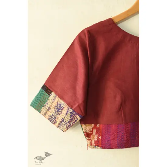 kantha silk cotton blouse stitched