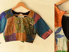 Kantha | Designer Stitched Silk Blouse