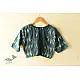 cotton Teal Blue blouse stitched - Ikat 
