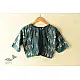 cotton Teal Blue blouse stitched - Ikat 