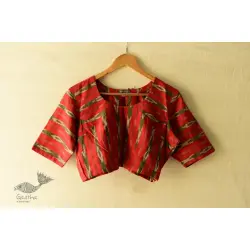 Ikat | Stitched Cotton Red Blouse