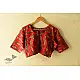 cotton red blouse stitched - Ikat