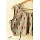 cotton blouse stitched - Grey Ikat