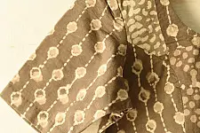 Dabu Block Printed | Stitched Cotton Blouse - Brown & Beige