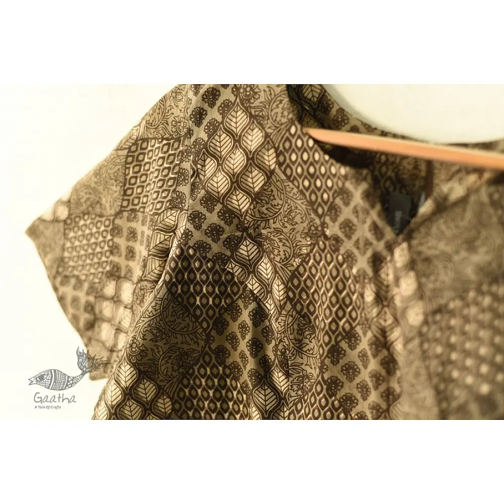 Dabu Block Printed Stitched Cotton brown Blouse