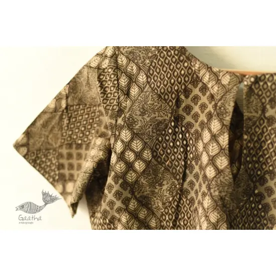 Dabu Block Printed Stitched Cotton brown Blouse