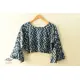 Dabu Block Printed Stitched Cotton Blouse - Indigo