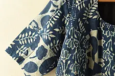 Dabu Block Printed | Indigo Cotton Blouse - Stitched