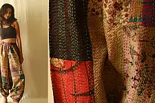 Vintage Silk Kantha Boho Pant