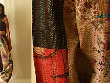 Vintage Silk Kantha Boho Pant