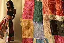 Vintage Silk Kantha Kali Palazzo