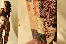 Vintage Silk Kantha Stitched Pant