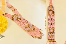 Handcrafted Bead Necklace in Baby Pink Color