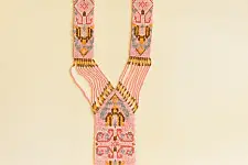 Handcrafted Bead Necklace in Baby Pink Color