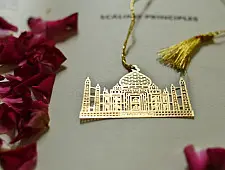 A Golden Tag ❉ Gold Plated Bookmarks - Taj-Mahal