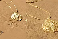 Ottone ✡ Necklace ✡ Fossil  Pendent  M - 2 ✡ 38