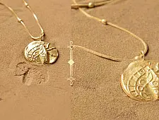 Ottone ✡ Necklace ✡ Fossil  Pendent  M - 2 ✡ 38