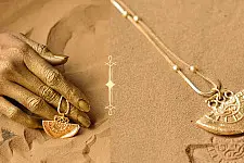 Ottone ✡ Necklace ✡ Fossil  Pendent  M - 3 ✡ 39
