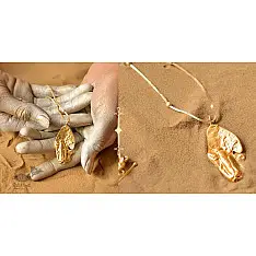 Ottone ✡ Necklace ✡ Fossil  Pendent  M - 4 ✡ 40
