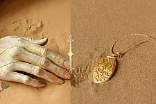 Ottone ✡ Necklace ✡ Fossil Pendent S - 1 ✡ 30