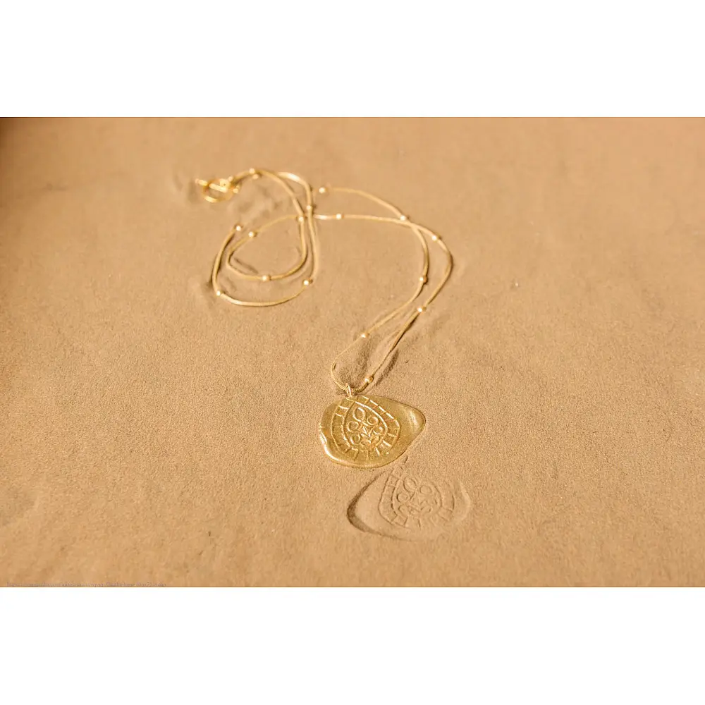 Ottone ✡ Necklace ✡ Fossil  Pendent  M - 2 ✡ 38