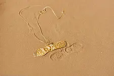 Ottone ✡ Necklace ✡ Fossil Pendent S - 4 ✡ 33