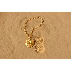 Ottone ✡ Necklace ✡ Fossil  Pendent  M - 1 ✡ 37
