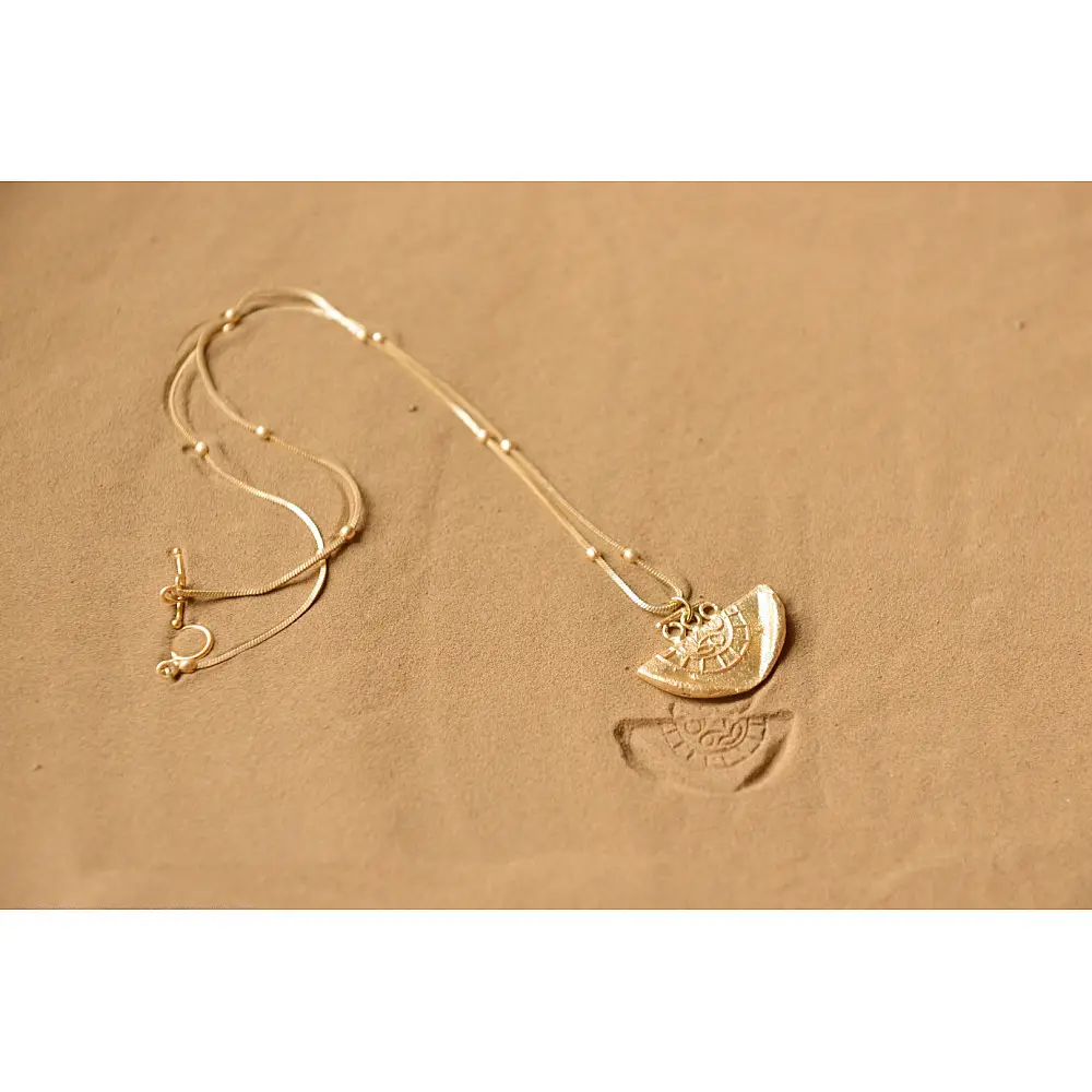 Ottone ✡ Necklace ✡ Fossil  Pendent  M - 3 ✡ 39